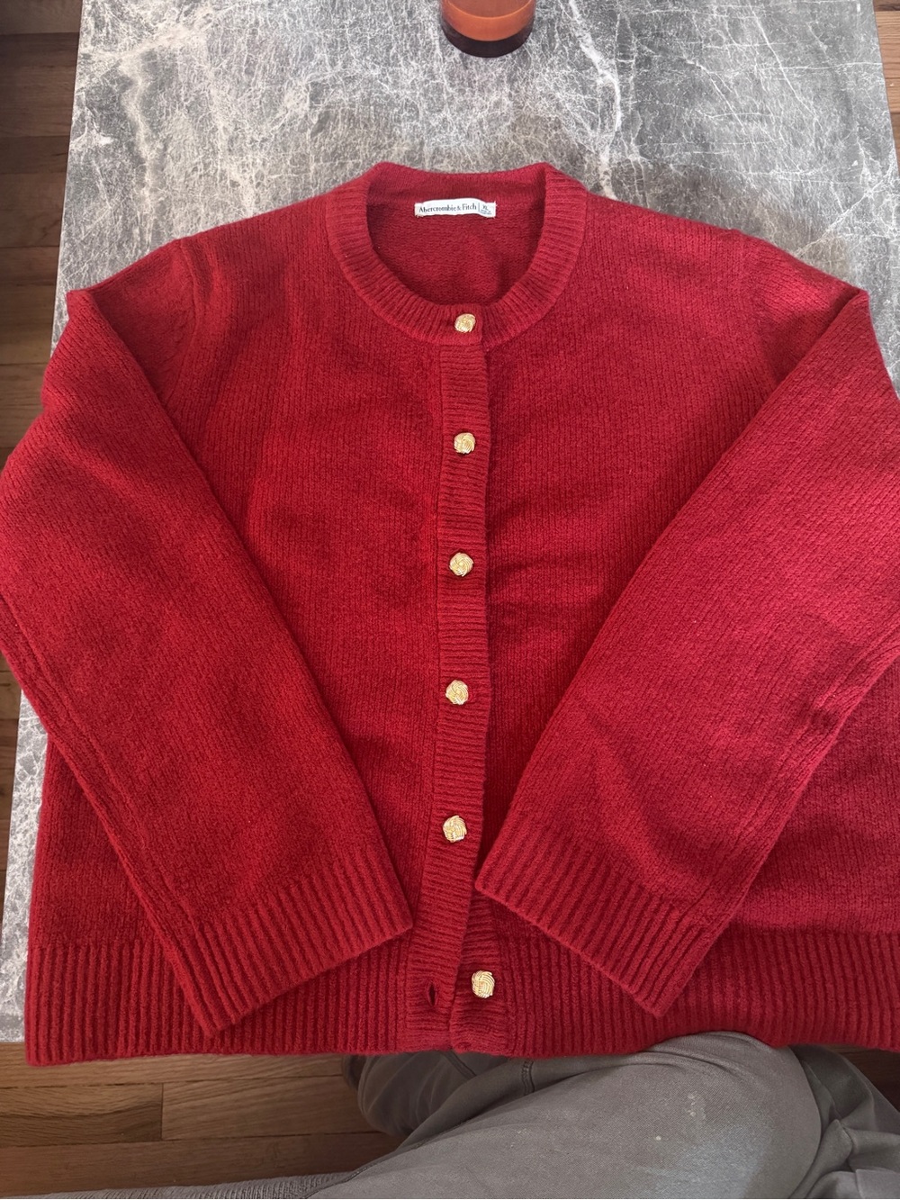 Abercrombie & Fitch Soft Cardigan - Red & Gold, Women’s XL - Picture 2 of 6